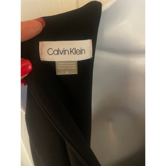 🖤 Calvin Klein Little Black Dress – Sheer Hem Detail – Size 8 - Picture 4 of 6